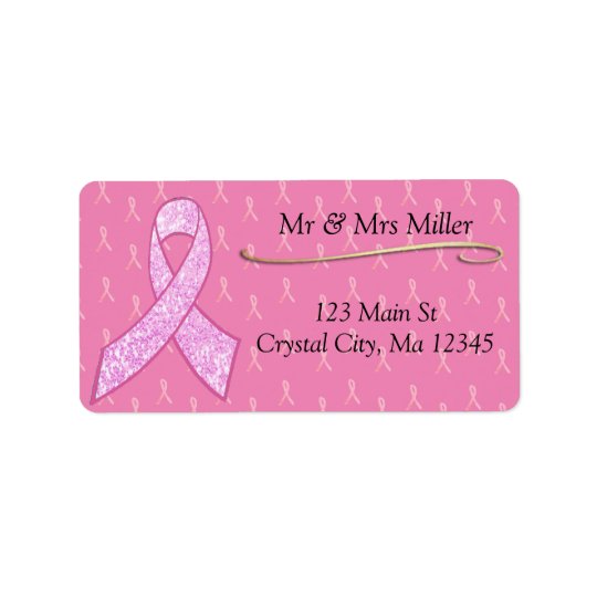 Pink Breast Cancer Awareness Return Mailing Label | Zazzle.com