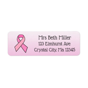 Breast Cancer Return Address Labels | Zazzle