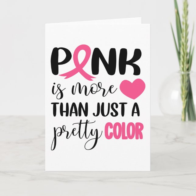 Pink breast Cancer Awareness Ribbon Card (Front)