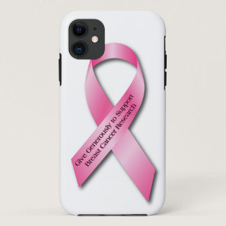 Pink Breast Cancer Awareness Ribbon iPhone 11 Case