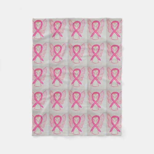 Pink Breast Cancer Awareness Ribbon Fleece Blanket