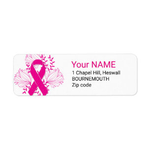 Custom Personalized Pink Breast Cancer Keep Calm Return Address Mailing Labels 