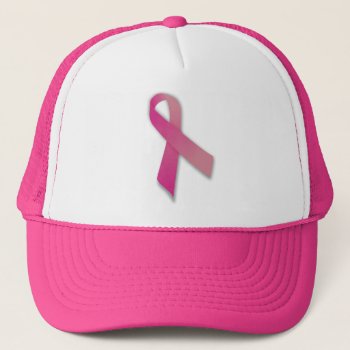 Pink Breast Cancer Awareness Ribbon Hat by zarenmusic at Zazzle