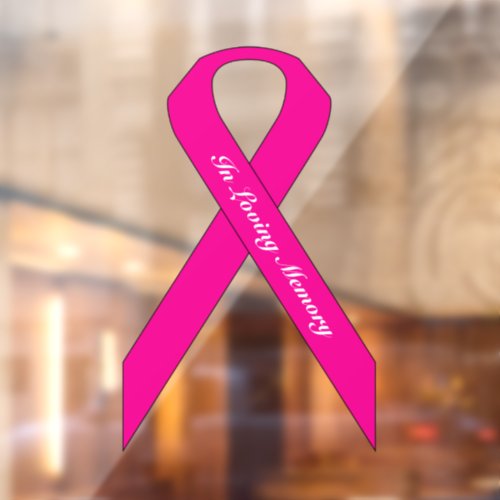 Pink Breast Cancer Awareness Ribbon Window Cling