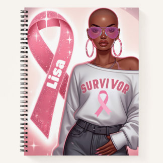 Pink Breast Cancer Awareness Spiral Notebook