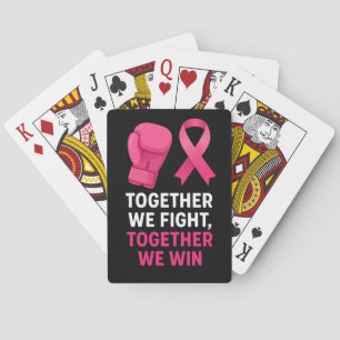 Pink Breast Cancer awareness Together We Fight  Poker Cards