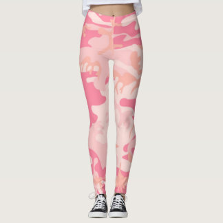 Pink Breast Cancer Cure Camo Leggings