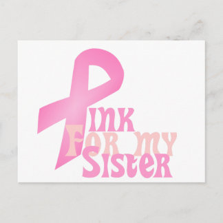 Pink Breast Cancer for Sister Postcard