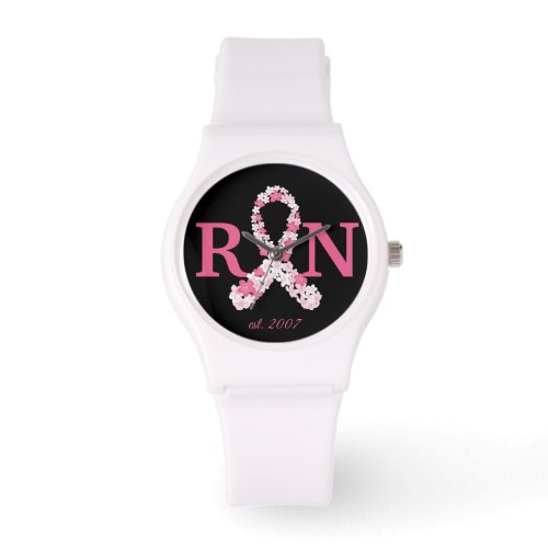 Pink Breast Cancer Registered Nurse Customizable Watch