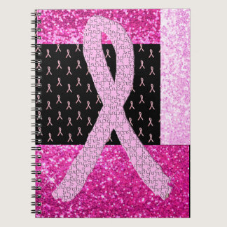 Pink Breast Cancer Ribbon  Awareness Notebook