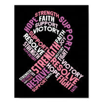 Pink Breast Cancer Ribbon Breast Cancer Awareness Poster