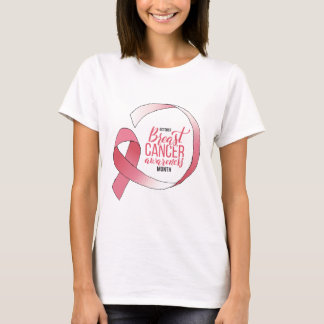 Pink Breast Cancer Ribbon Drawing BCA Month T-Shirt