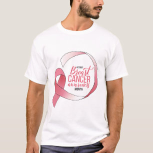 Pink Breast Cancer Ribbon Drawing BCA Month T-Shirt