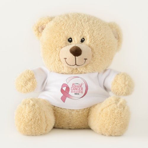 Pink Breast Cancer Ribbon Drawing BCA Month Teddy Bear