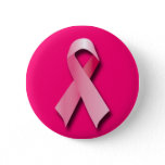 PINK BREAST CANCER RIBBON PINBACK BUTTON