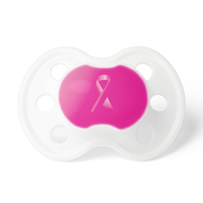 PINK BREAST CANCER SUPPORT RIBBON CAUSES WOMEN BABY PACIFIER