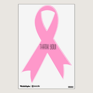 Pink Breast Cancer Support Ribbon Wall Decal