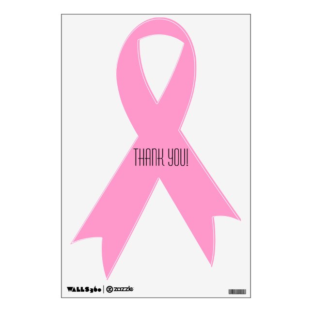 Pink Breast Cancer Support Ribbon Wall Decal (Front)