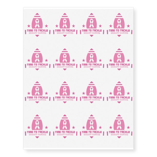 Pink Breast Cancer Support Temporary Tattoos (Front)