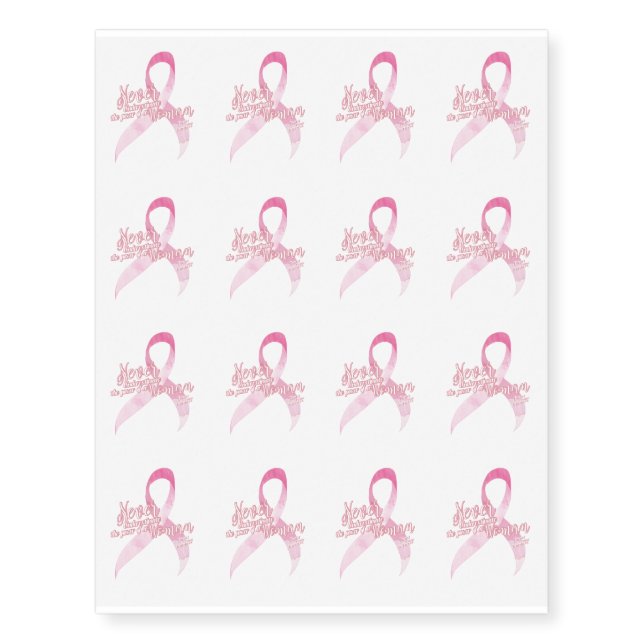 Pink Breast Cancer Support Temporary Tattoos (Front)