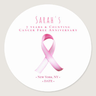 Pink Breast Cancer Survivor Fundraiser Party Classic Round Sticker