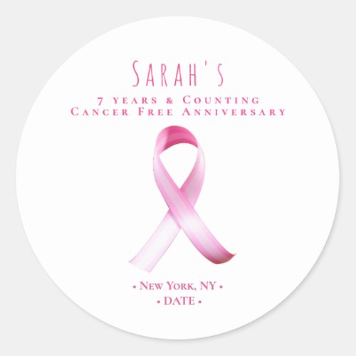 Pink Breast Cancer Survivor Fundraiser Party Classic Round Sticker