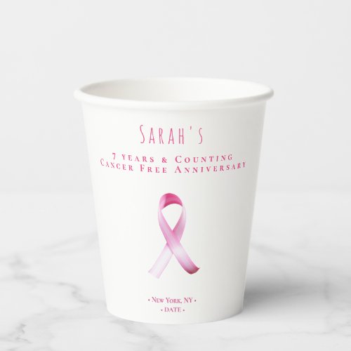 Pink Breast Cancer Survivor Fundraiser Party Paper Cups