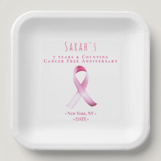 Pink Breast Cancer Survivor Fundraiser Party Paper Plates