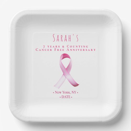 Pink Breast Cancer Survivor Fundraiser Party Paper Plates