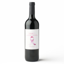 Pink Breast Cancer Survivor Fundraiser Party Wine Label