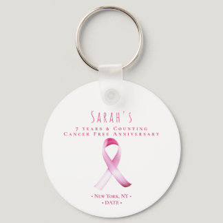 Pink Breast Cancer Survivor Fundraiser QR Code Keychain