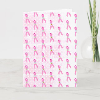Pink Breast Cancer Survivor Ribbons and Daisies Card