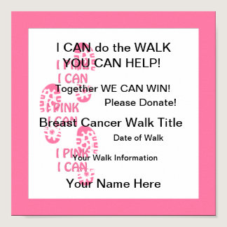 Pink Breast Cancer Walker Pink I Can  Poster
