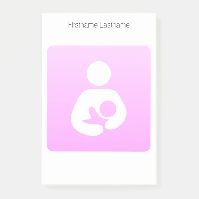 Pink Breastfeeding Icon Post-it Notes (Front)