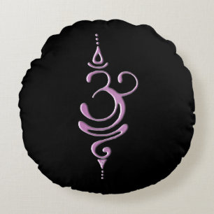 Pink Breathe  Round Pillow