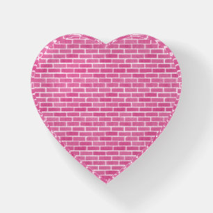 Pink Brick Heart Shaped Paperweight