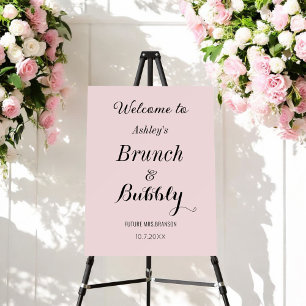 Pink Bridal Brunch Bubbly Welcome Foam Board