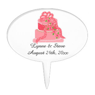 Pink Bridal Cake Topper