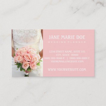 Pink Bridal Roses Business Card by CarriesCamera at Zazzle