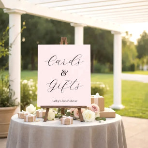 Pink Bridal Shower Cards Gifts Poster