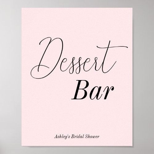 Pink Bridal Shower Dessert Bar  Poster