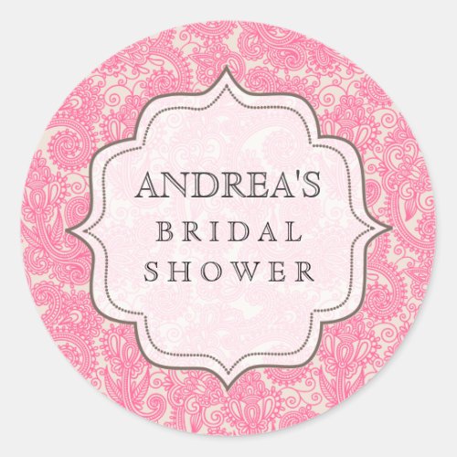 Pink Bridal Shower Dessert Table Tag Label