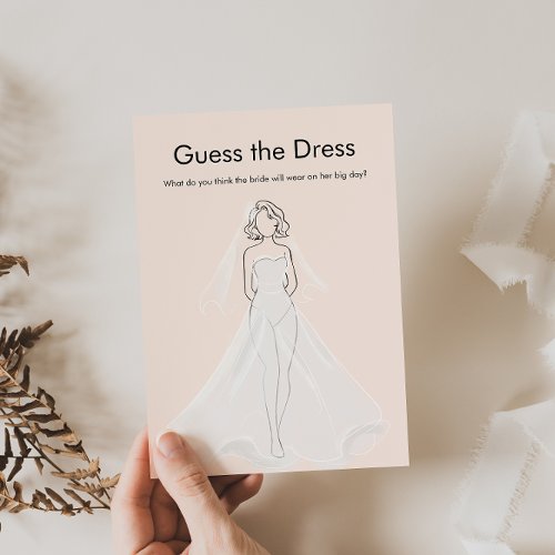 Pink Bridal Shower Guess the Dress Game Invitation