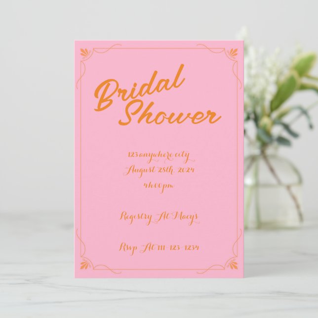 PINK BRIDAL SHOWER INVITATION (Standing Front)