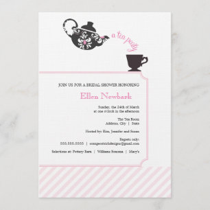 Pink Bridal Shower Invitation - Tea