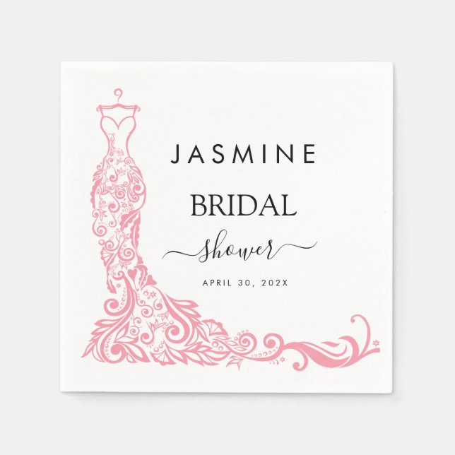 Pink  Bridal Shower  Napkins (Front)