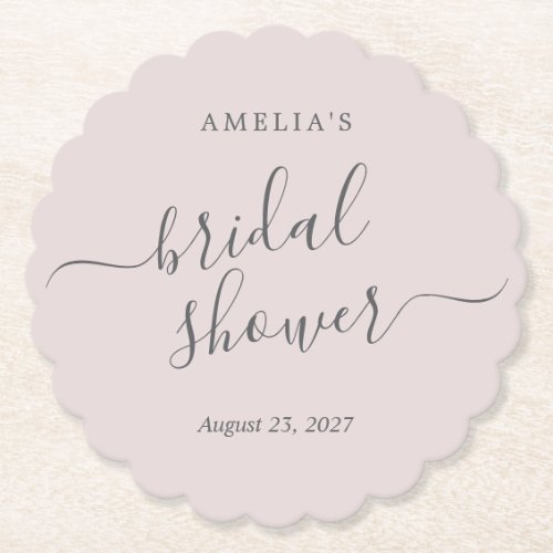 Pink Bridal Shower  Paper Coaster