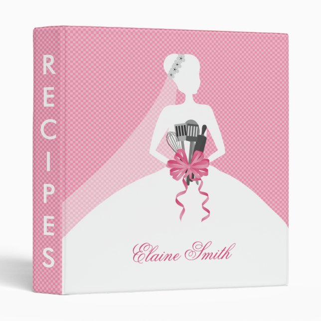 Pink Bridal shower Recipe Folder (Front/Spine)