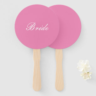 Pink bridal shower sign hand fan