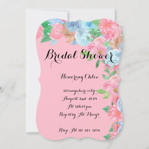 PINK BRIDAL SHOWER SPRING SUMMER INVITATION